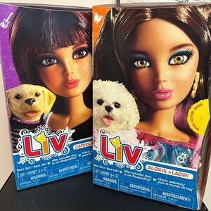 2 Liv Dolls with Pets Daniela & DJ and Alexis and Lacey
